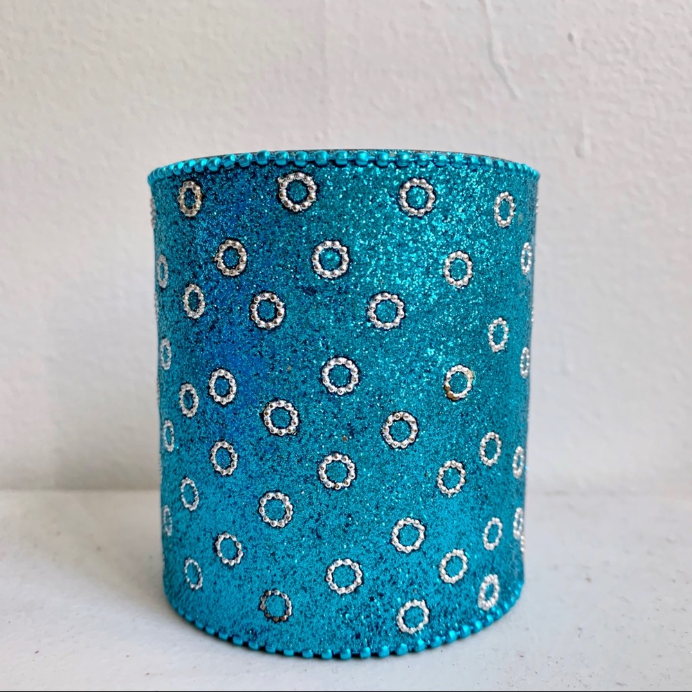 Blue sparkly pencil pen holder desk organization fairy girly glitter Y2K school